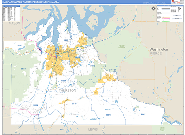 Olympia-Tumwater Metro Area Wall Map